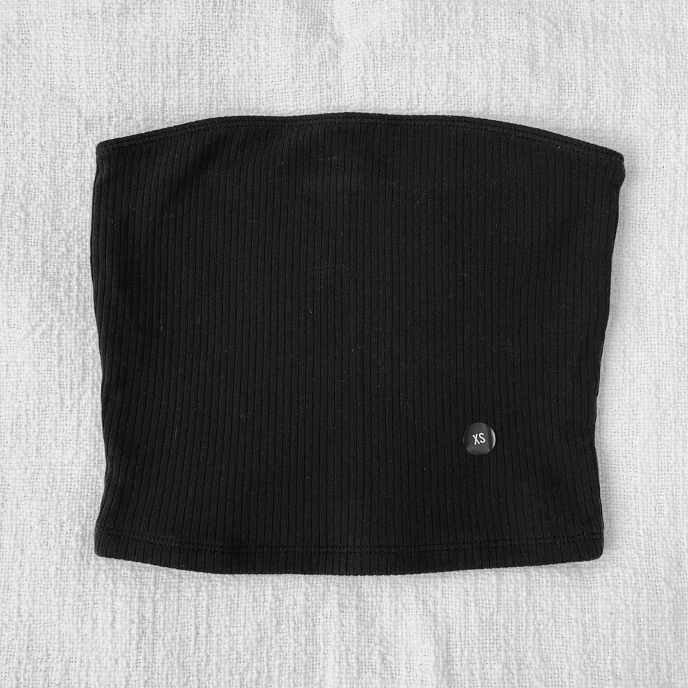 Hollister black ribbed tube top